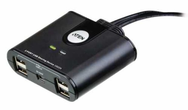 Comutator USB cu 2 porturi Aten US224, negru